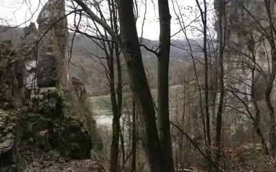 Wanderroute in Dinant : Überquerung der Colébi-Schlucht zur Burg Walzin am Ufer der Lesse